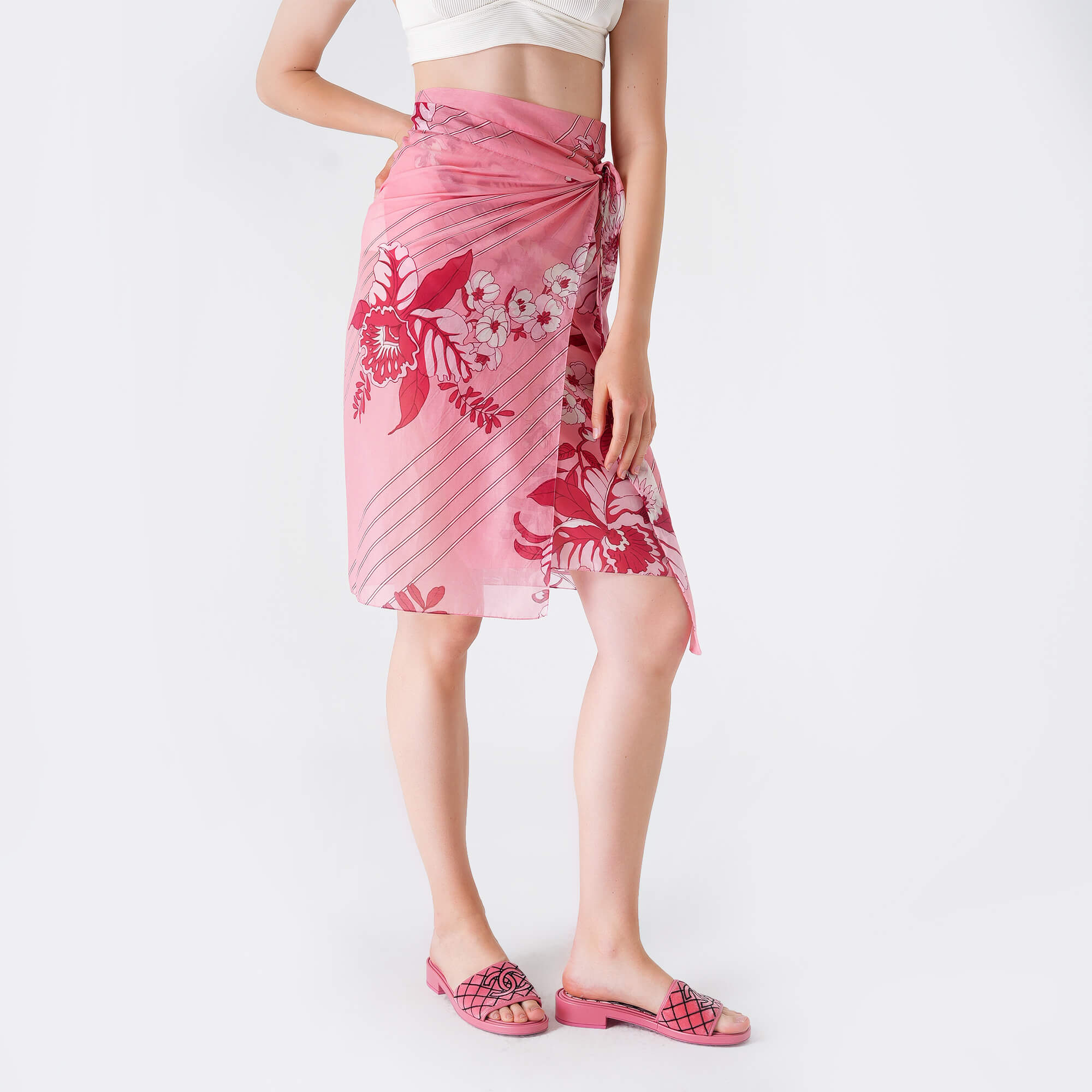 Etro - Pink & Red Flower Print Pareo